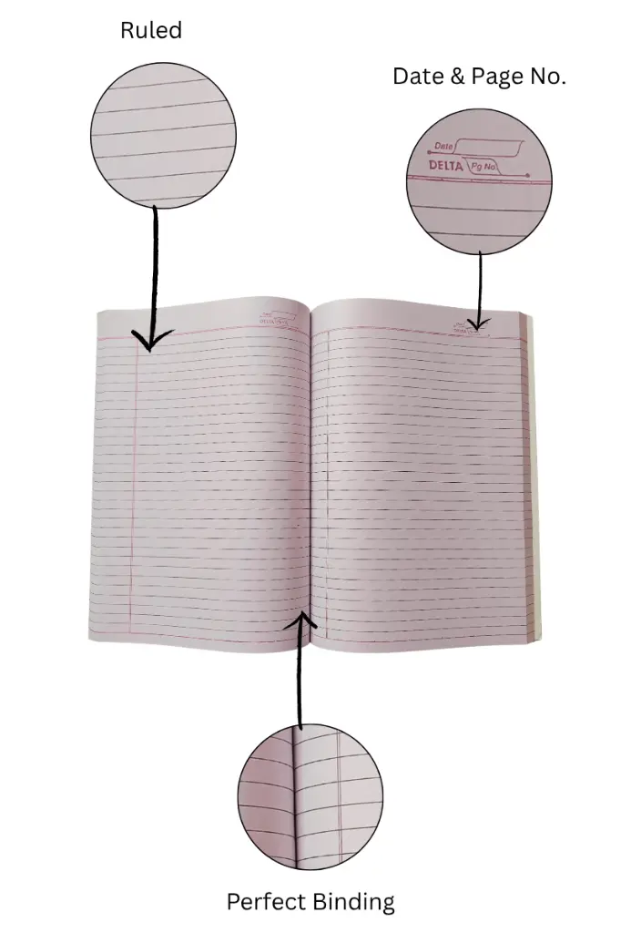 delta a4 notebook 312 ruled pages soft cover 58 gsm
