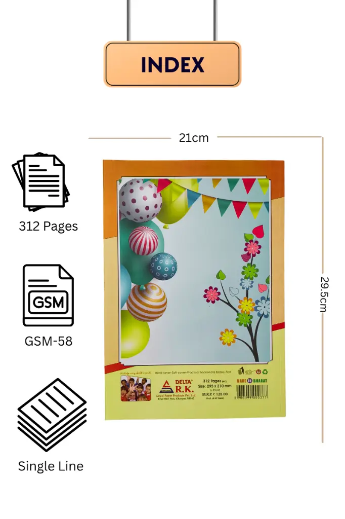 delta a4 notebook 312 ruled pages soft cover 58 gsm