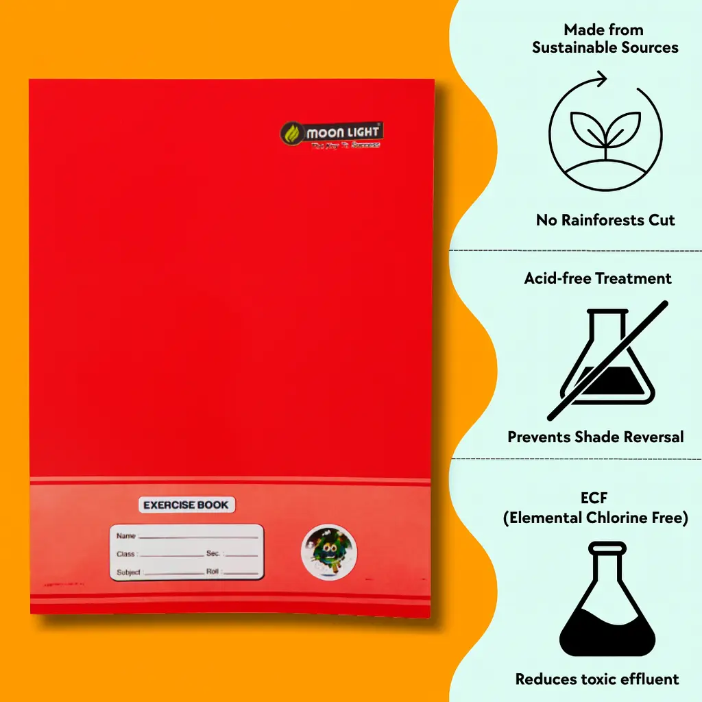 Single Line Notebook - Pack of 6 NoteBooks - 80 Ruled Pages - A5 Size - 18cm x 24 cm Approx - Soft Cover (3).webp