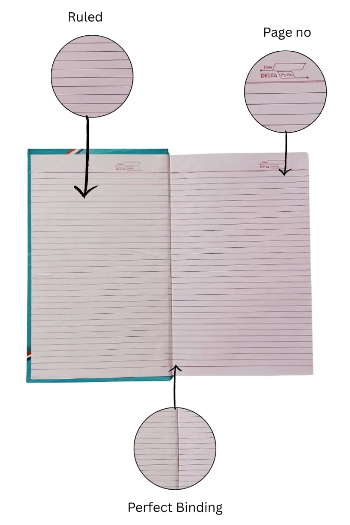 Big Size Long Notebook - Hard Cover - 336 Ruled Pages - 19.5cm x 31.8cm - GSM 70 (3).webp