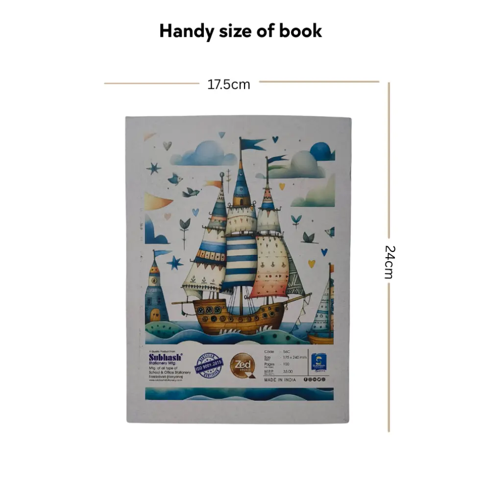 Single Line Notebook - Soft Cover - 100 Ruled Pages - A5 Size - 17.5cm x 24 cm Approx - Pack of 6 Note Books - GSM 58 (2).webp