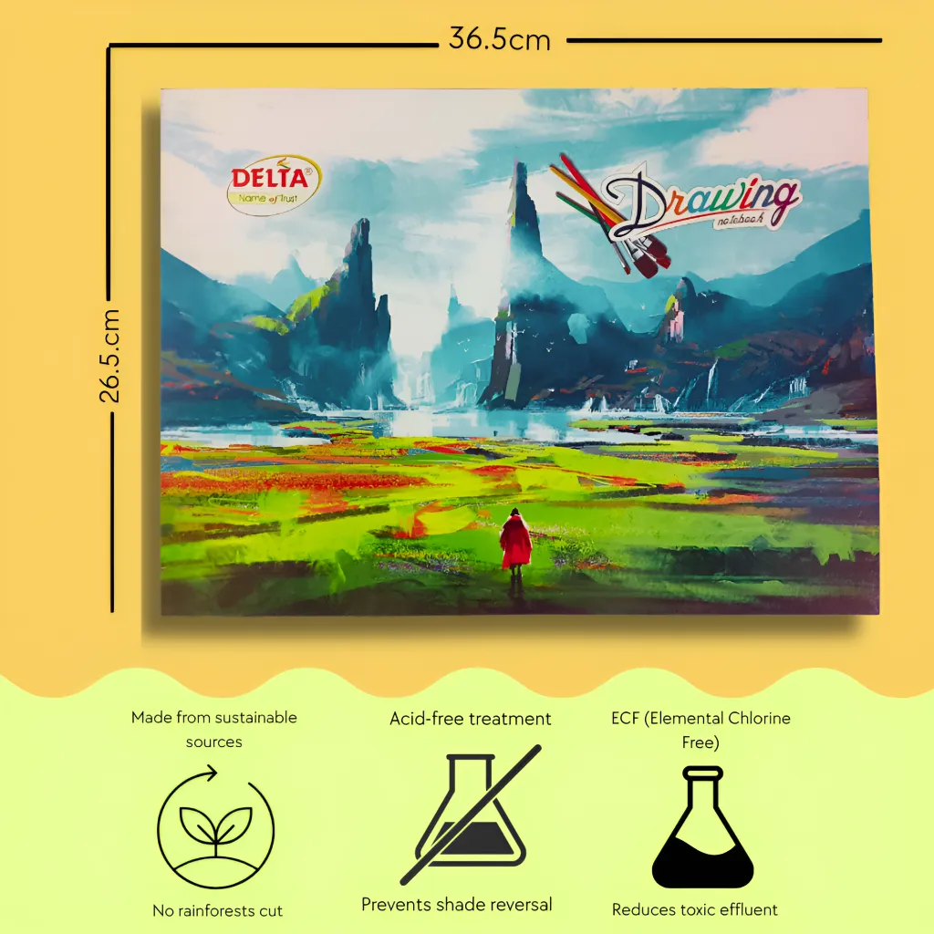 delta a3 drawing book pack of 2 36 pages white paper