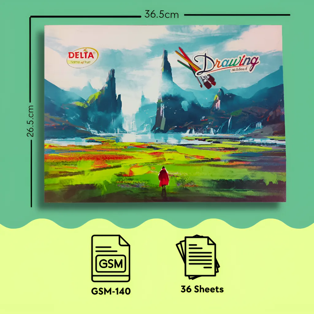 delta a3 drawing book pack of 2 36 pages white paper