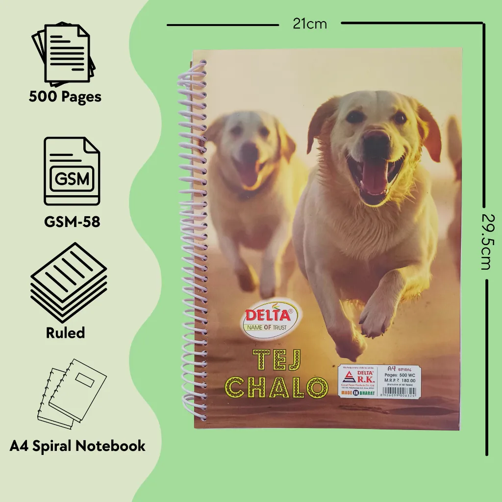 A4 spiral notebook