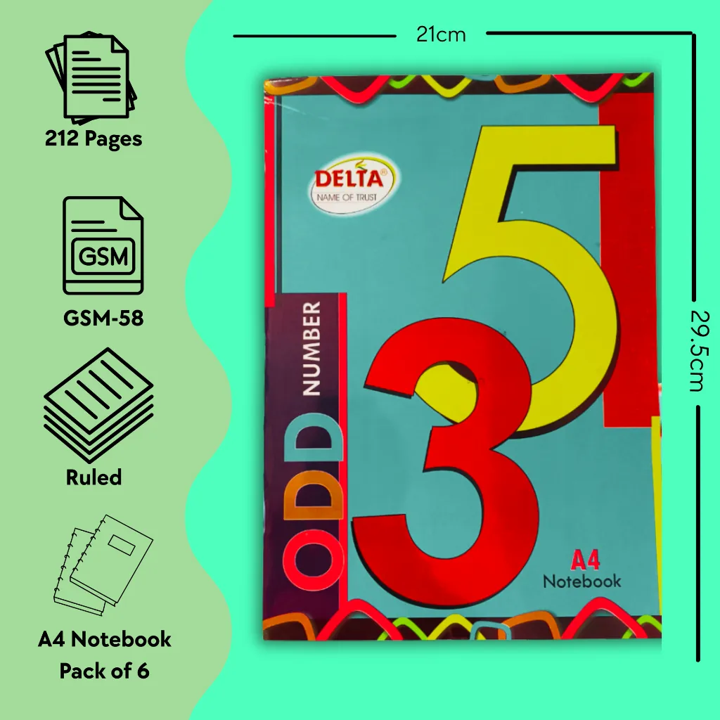 A4 Notebooks – Pack of 6 – 212Pg