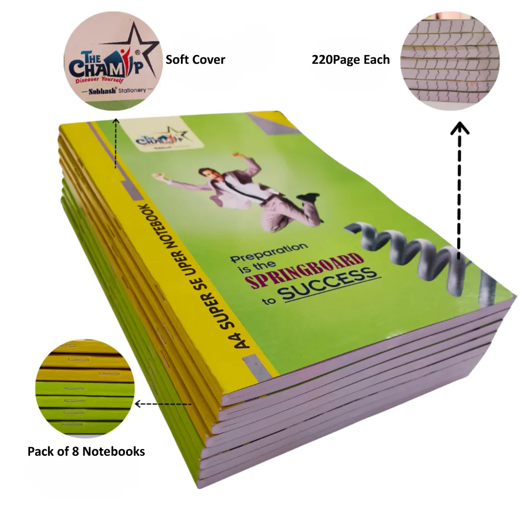 A4 Notebooks – Pack of 8 – 220Pg