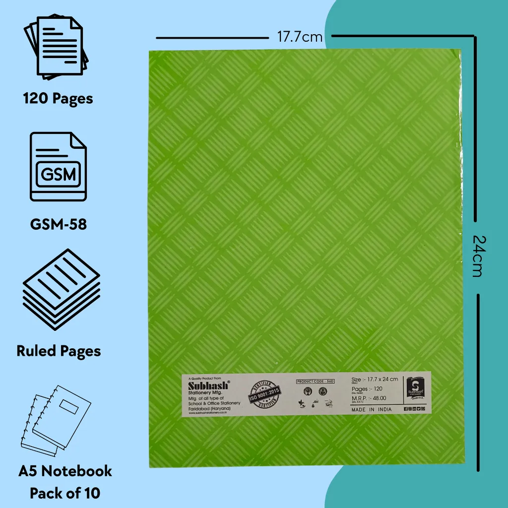 120 pages notebook