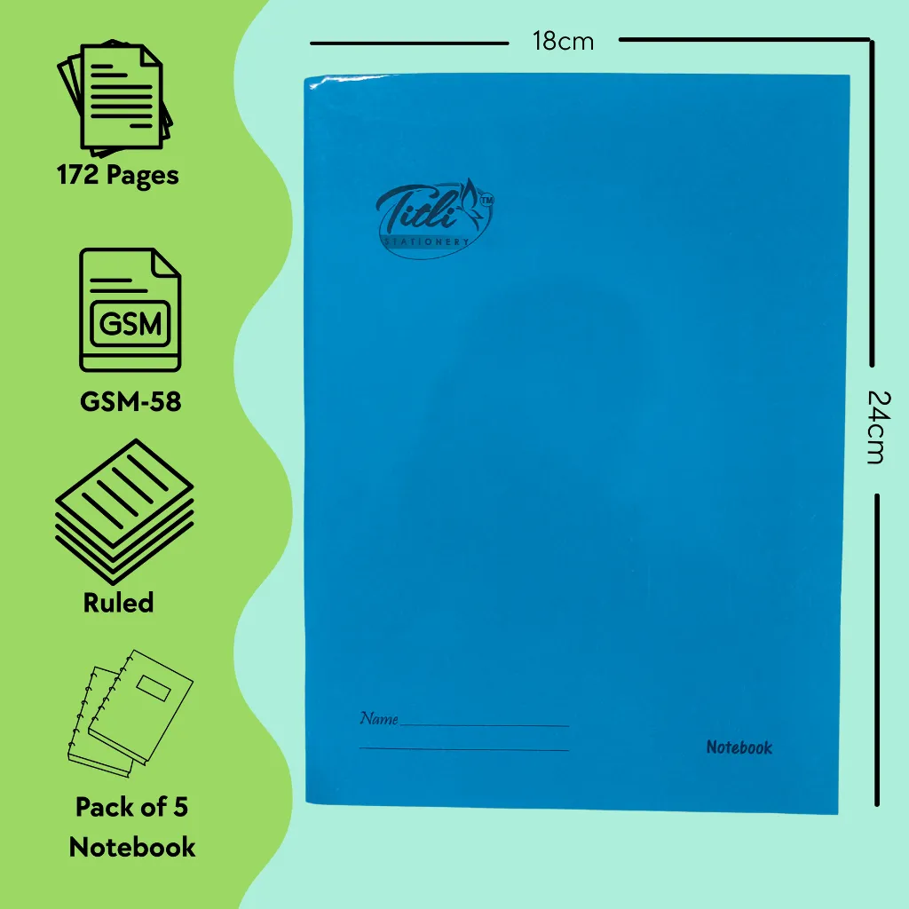 A5 Notebook - 172pg - pck 5 (6).webp