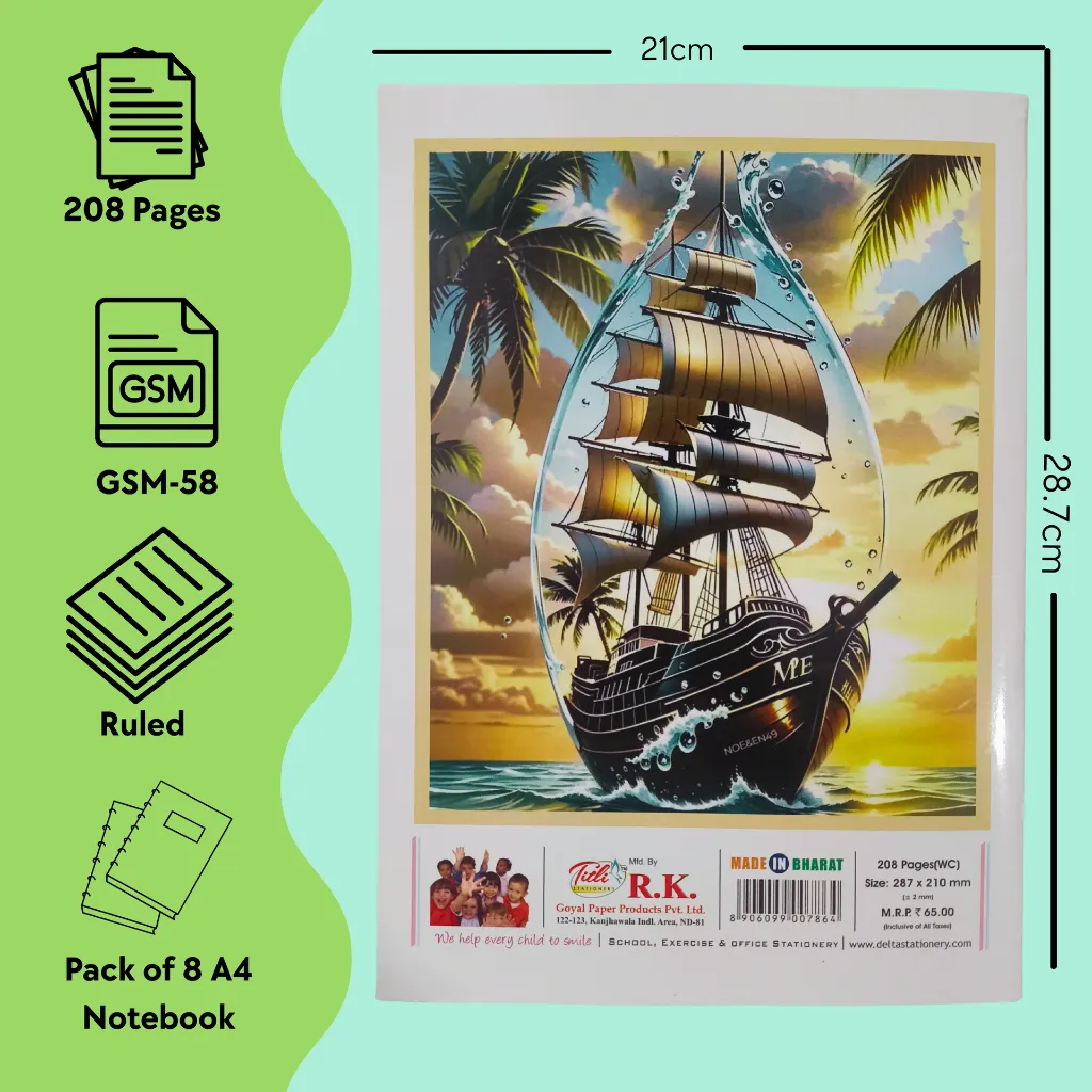 A4 Notebook - 208Pg - Pck 8 (3).webp