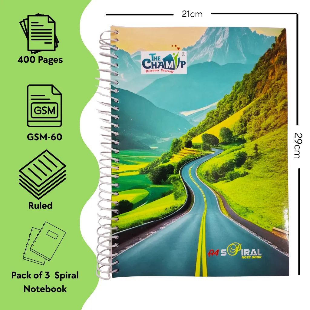 A4 Spiral Notebook - 400Pg - Pck 3 (2).webp