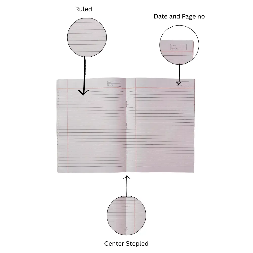 MoonLight Notebooks Pack of 6 – 168 Pages Each – A5 Size Soft Cover Notebook