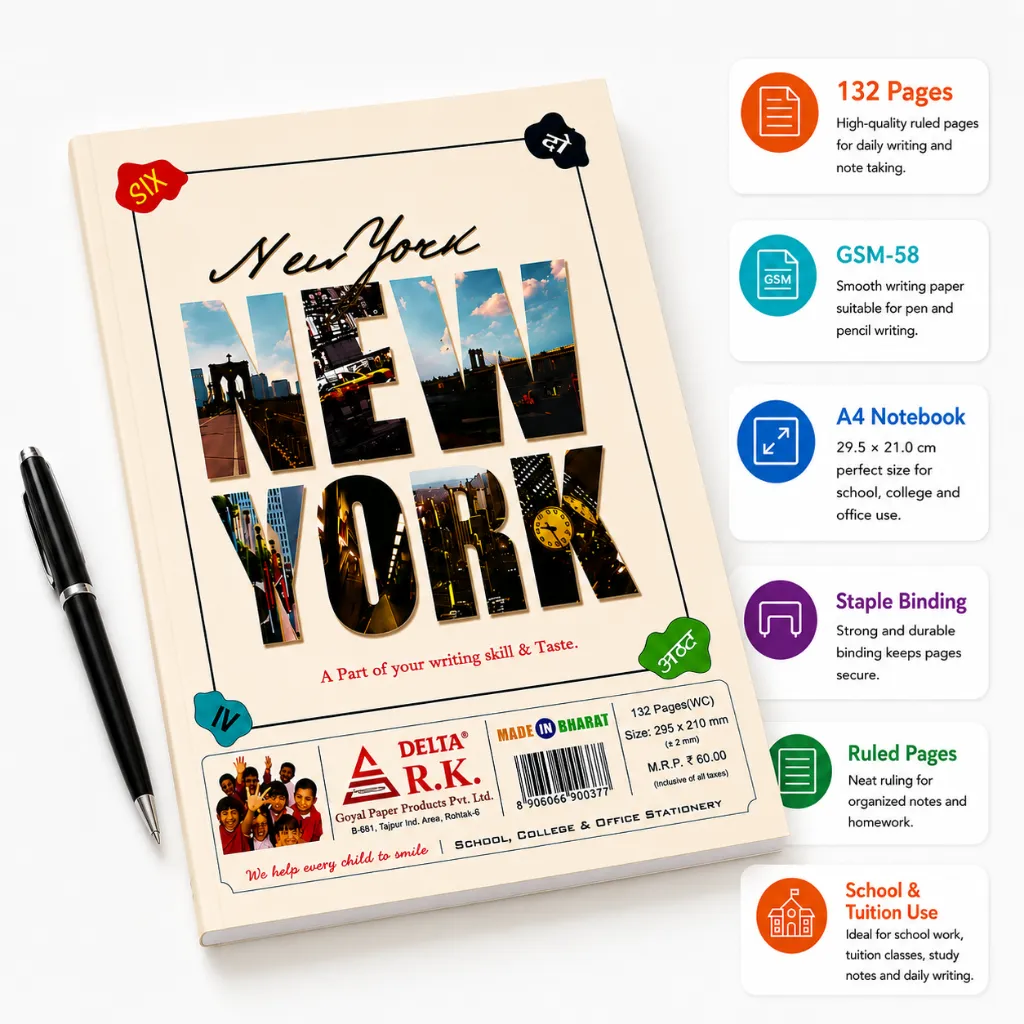 Delta A4 Notebook – Pack of 3 – 132 Ruled Pages-3.webp