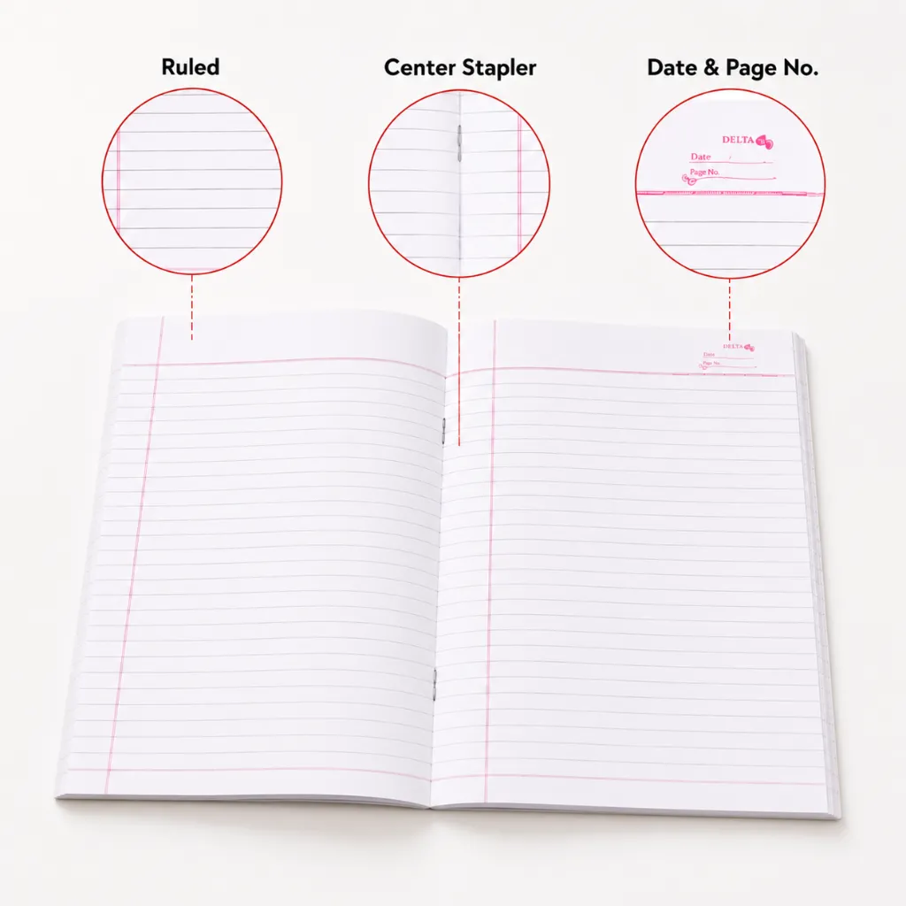 Delta A4 Notebook – Pack of 3 – 132 Ruled Pages-2.webp