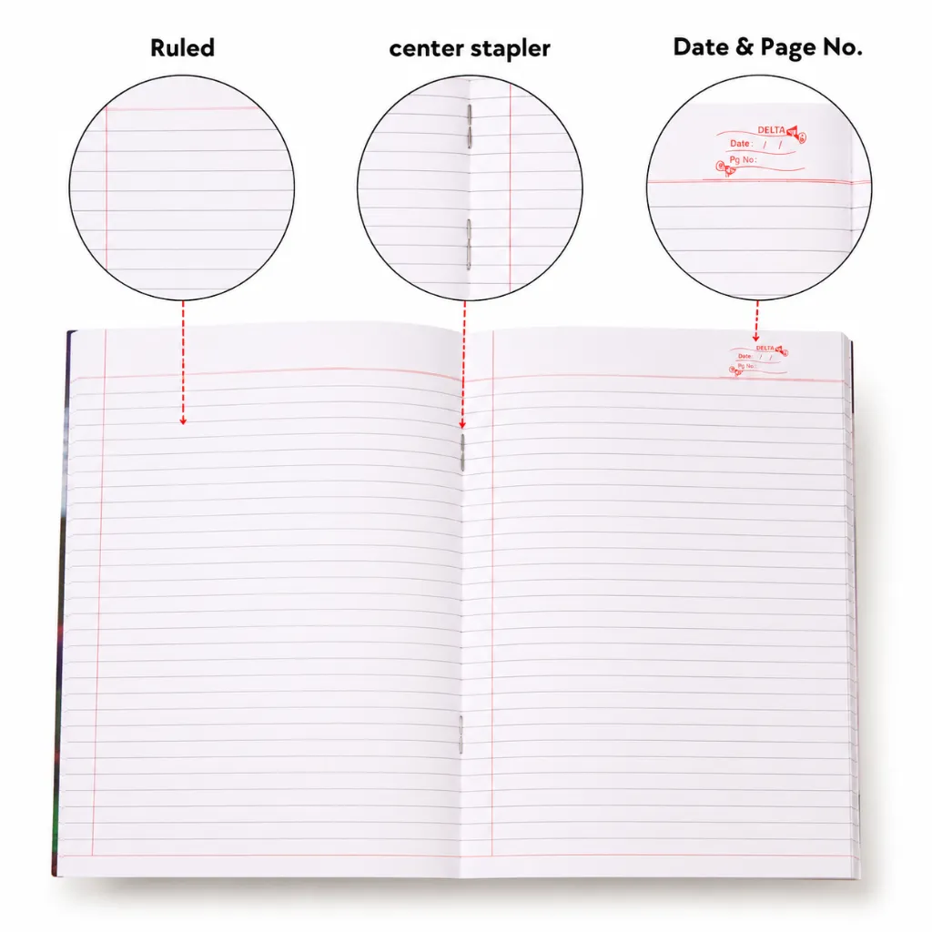 Delta A4 Notebook – Pack of 6 – 132 Ruled Pages-2.webp