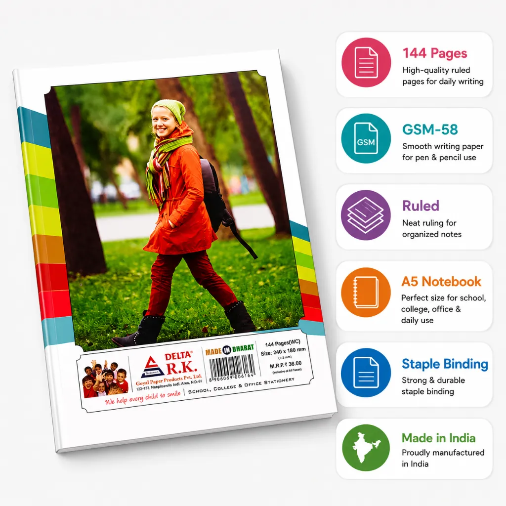 Delta A5 Notebook Pack of 10 – 144 Ruled Pages-3.webp