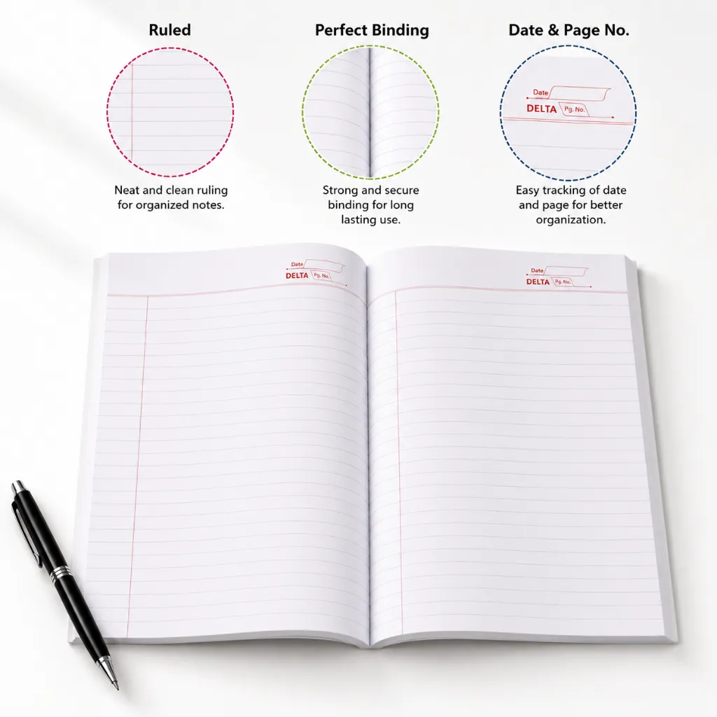 Delta A4 Rough Notebook Pack of 3 – 280 Ruled Pages-2.webp