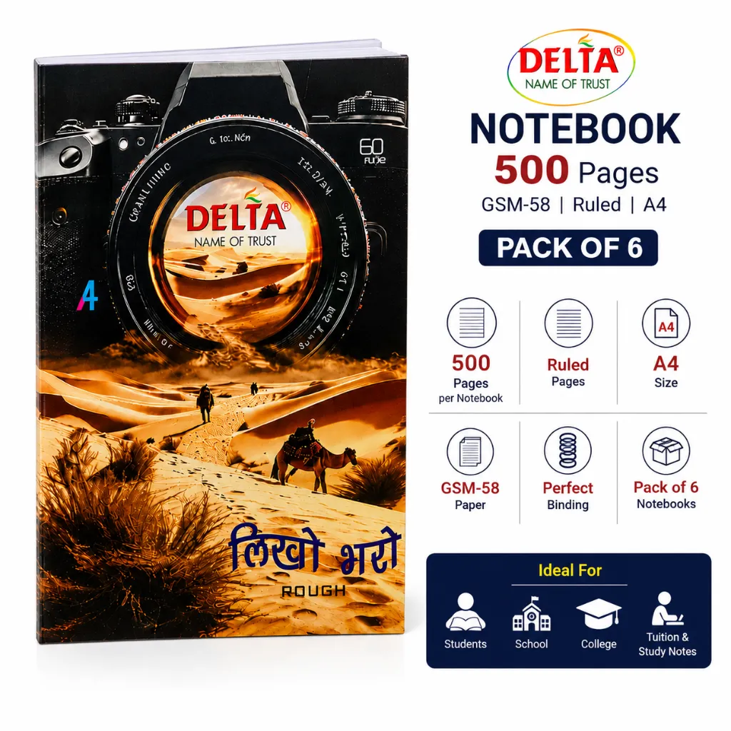 Delta A4 Rough Notebook – Pack of 6.webp