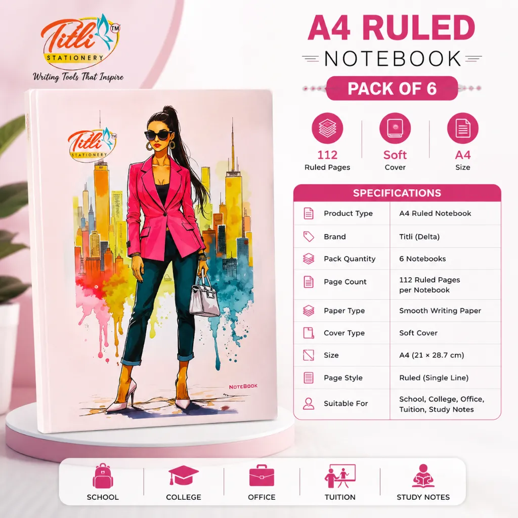 Titli (Delta) A4 Notebook – Pack of 6 (5).webp