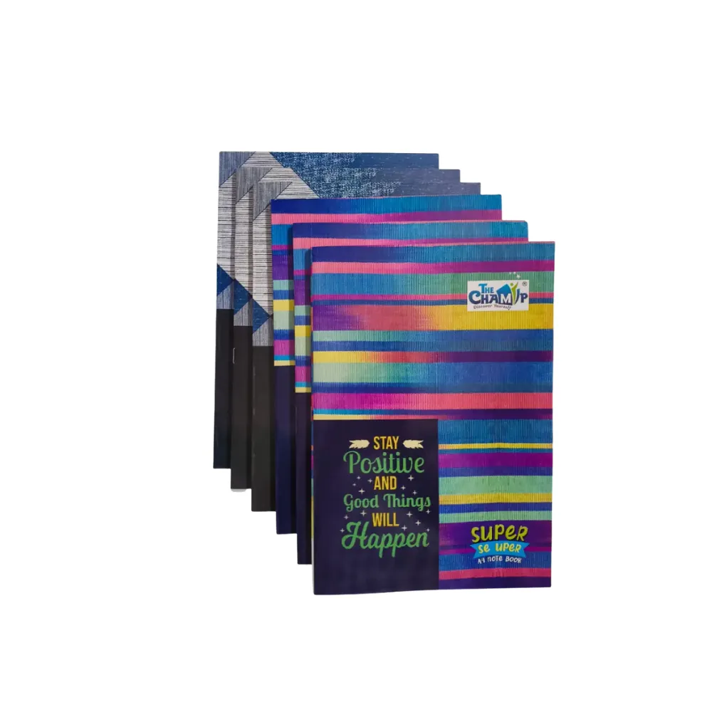  The Champ A4 Notebooks - Pack of 6 - 120 Pages Each - Soft Cover