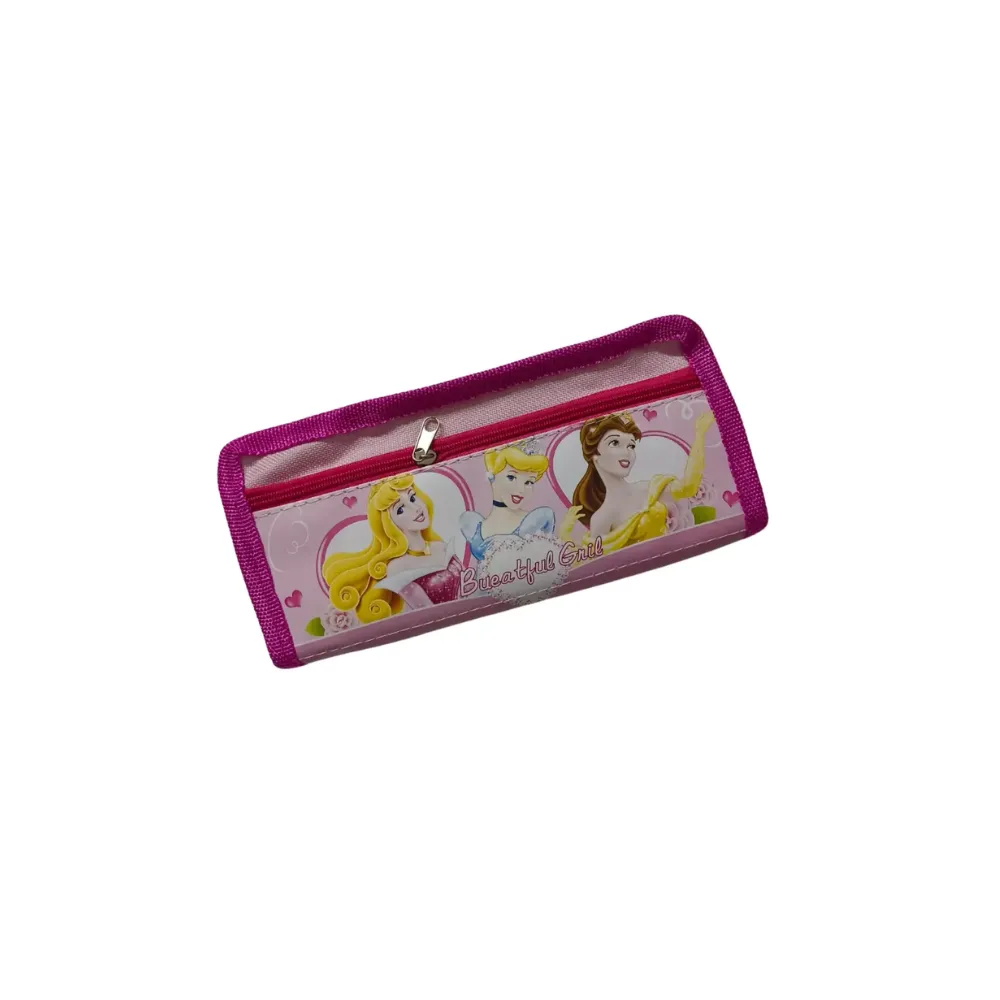 [GS802] Stationery Fabric Pouch with 2 Zipper Pockets For Girls 