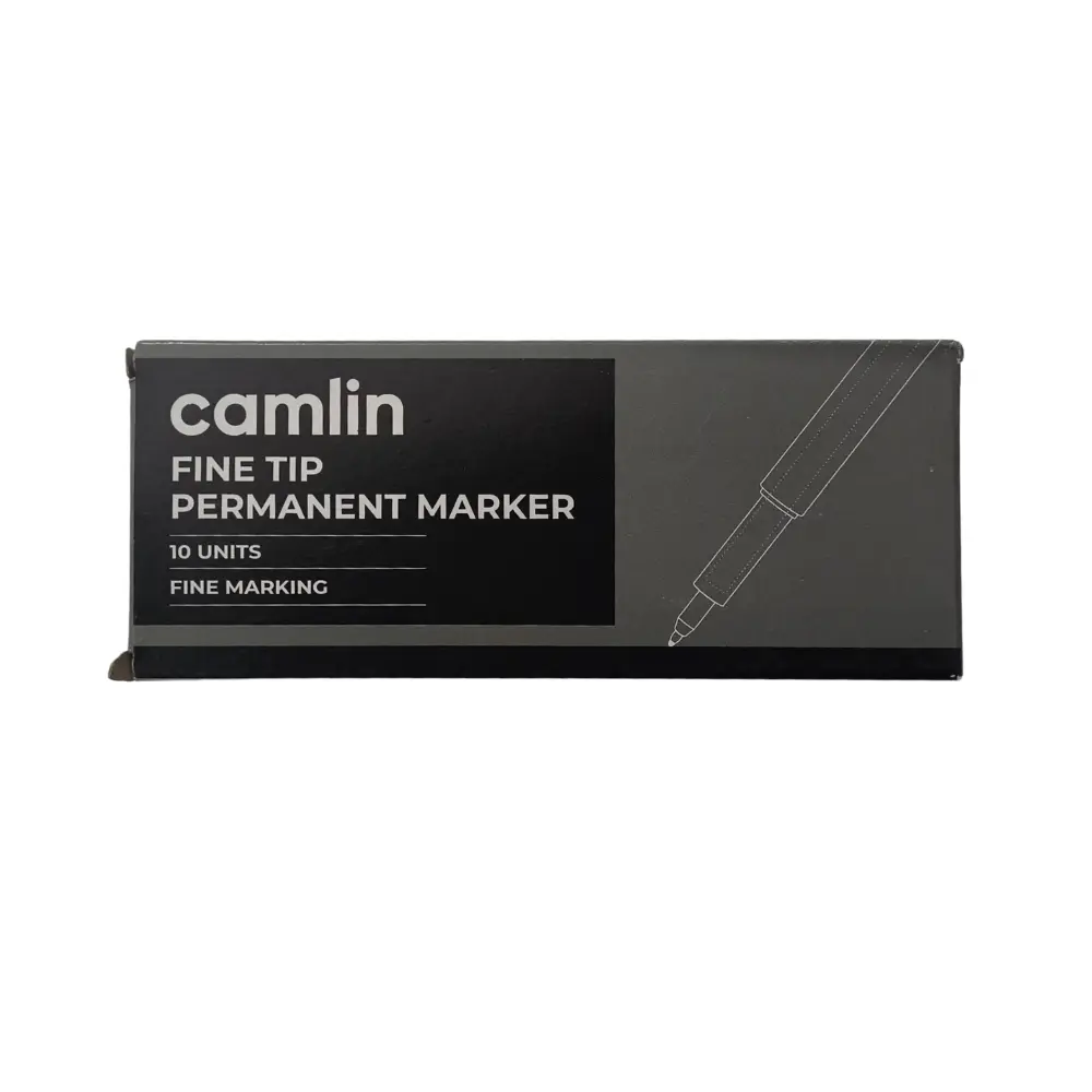 [GS804] Camlin Black Fine Tip Permanent Markers – Pack of 10 