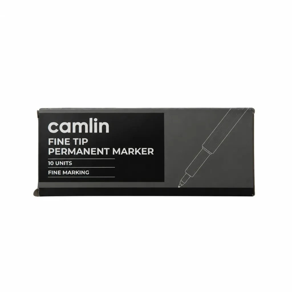 [GS804] Camlin Black Fine Tip Permanent Markers – Pack of 10 