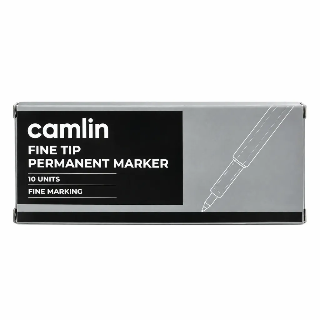 [GS804] Camlin Black Fine Tip Permanent Markers – Pack of 10 