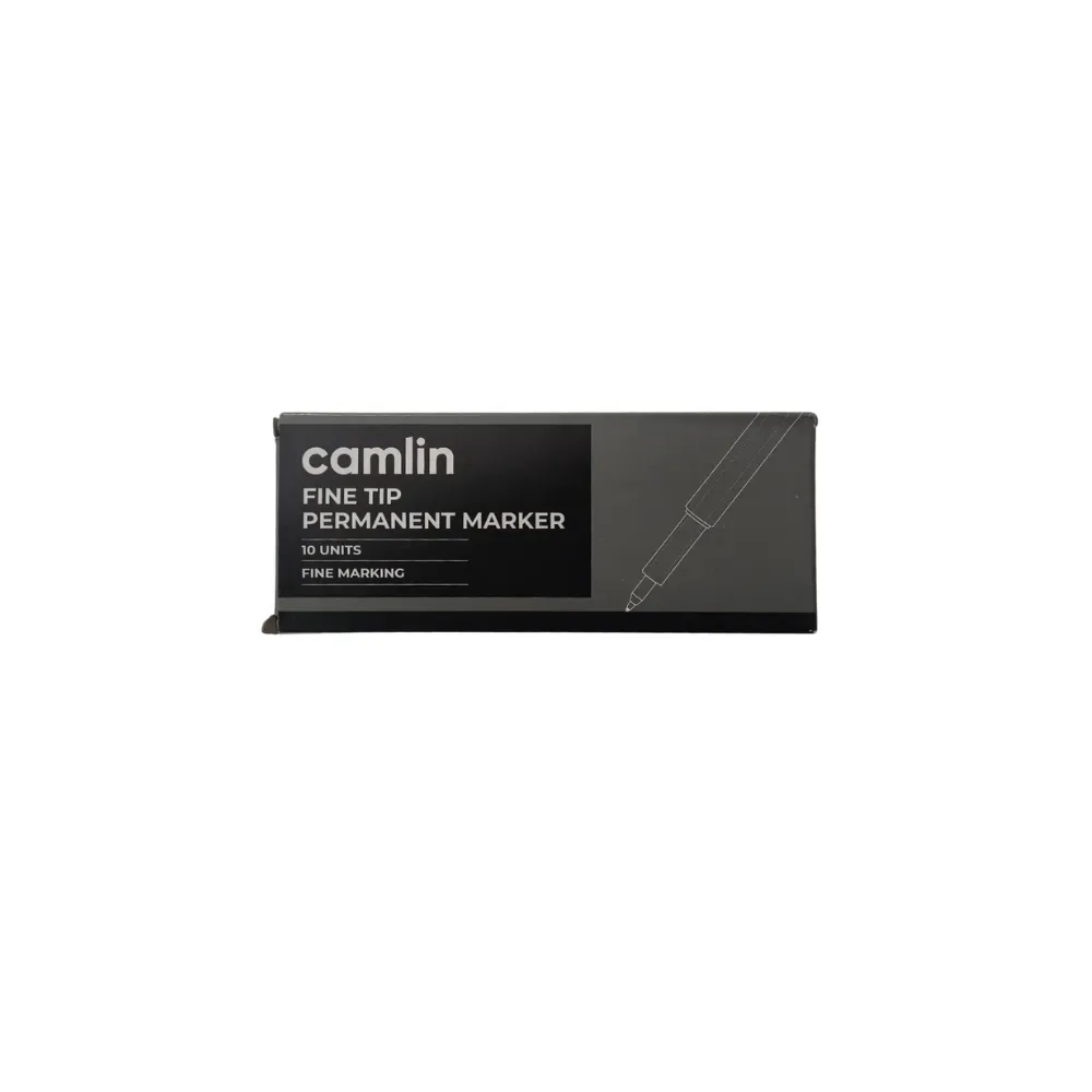 Camlin Black Fine Tip Permanent Markers – Pack of 10 