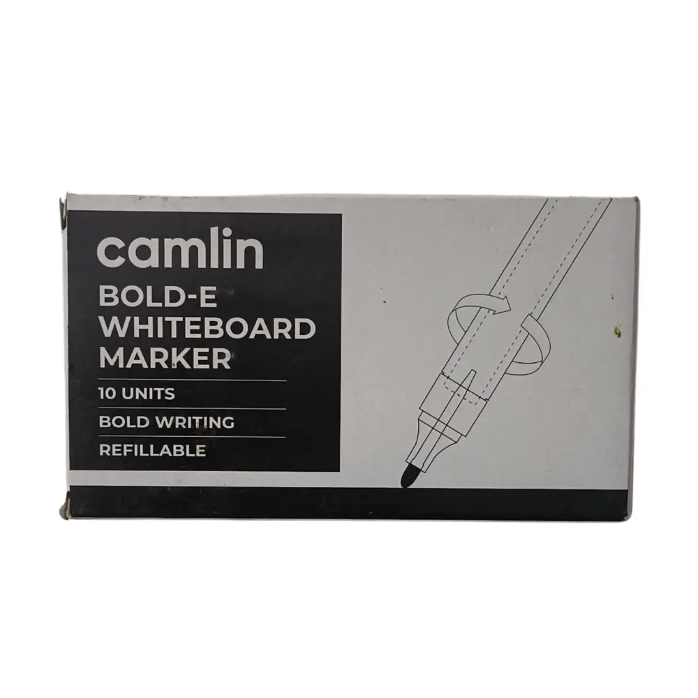 [GS147B] Camlin Bold-E Black Whiteboard Markers – Pack of 10 