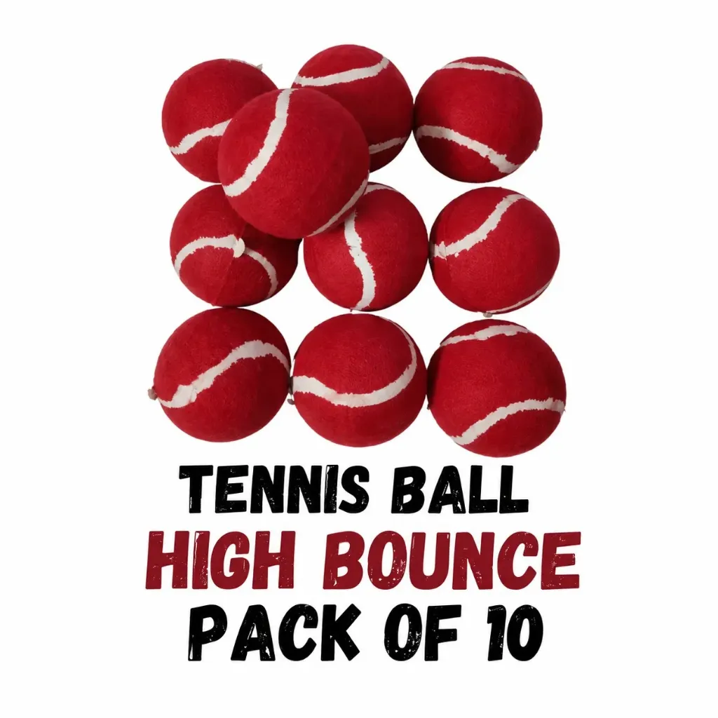 [GS807] Red Tennis Balls – Pack of 10 High Bounce – Durable Practice Balls for Training & Play