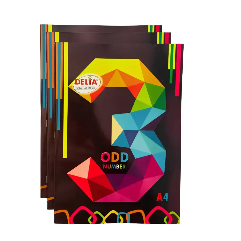 Delta A4 Notebook – Pack of 3 – 212 Ruled Pages Each – Soft Cover for Students & Office