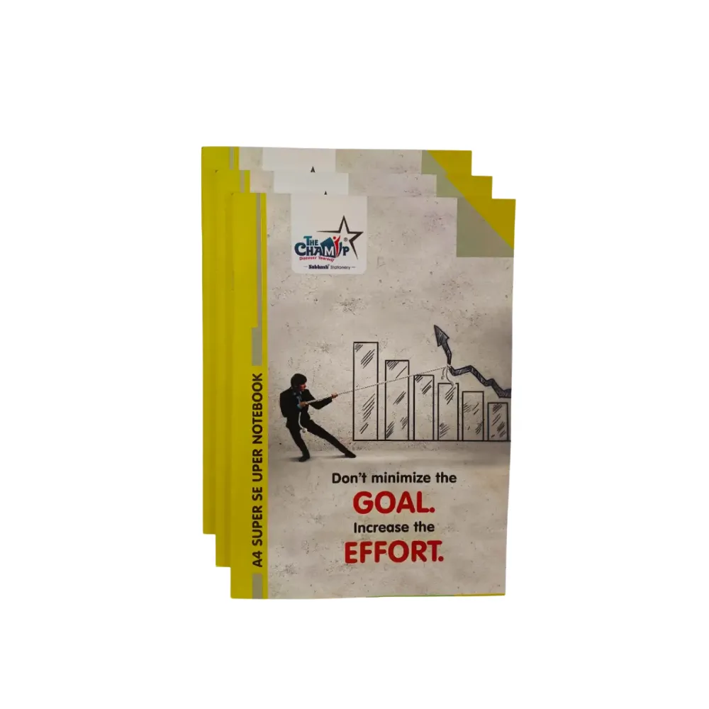 Champ A4 Notebook – Pack of 3 – 220 Ruled Pages Each – Soft Cover for Students & Office