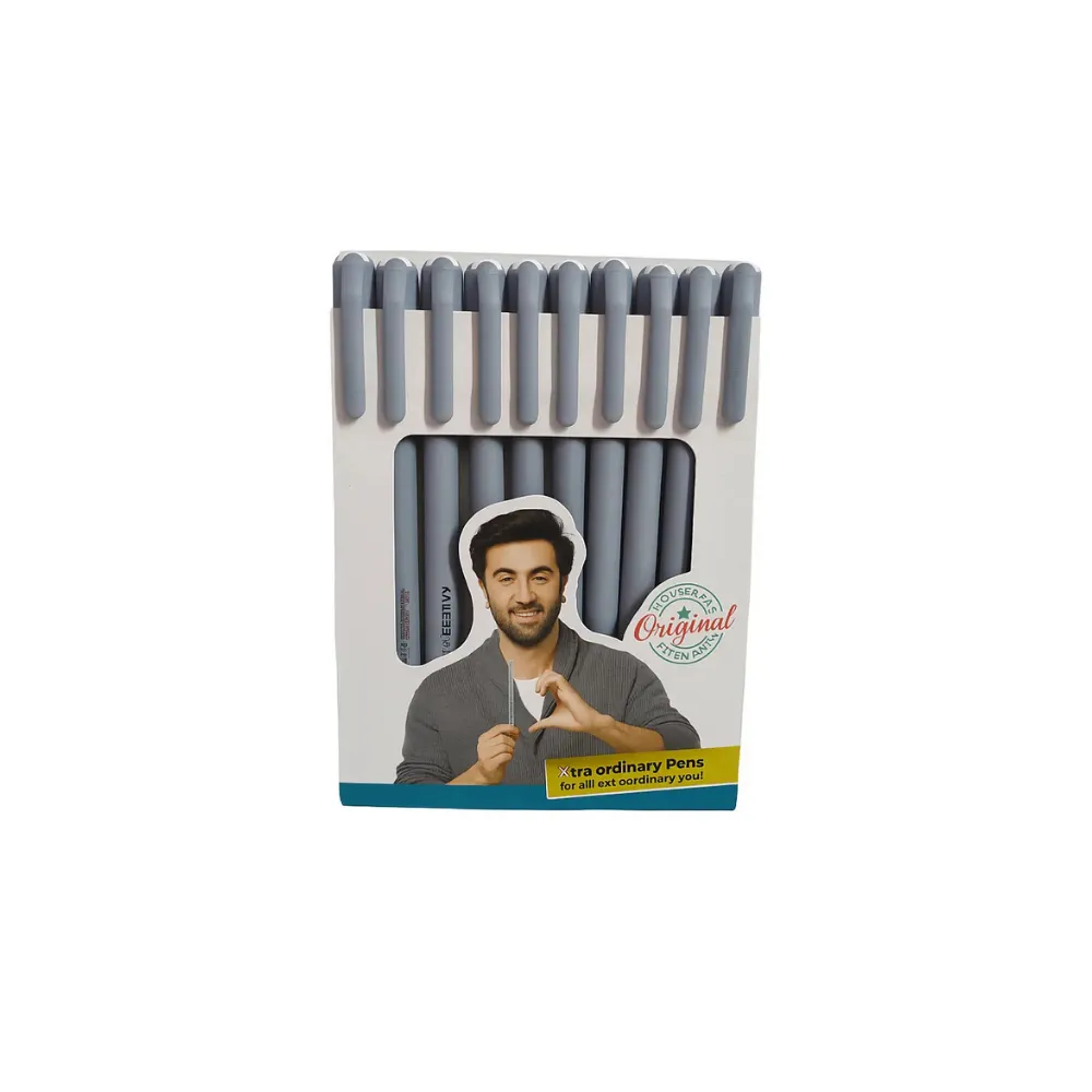 [GS852] Hauser XO Black Ball Pen Pack of 10 – Matte Finish Smooth Writing Pens