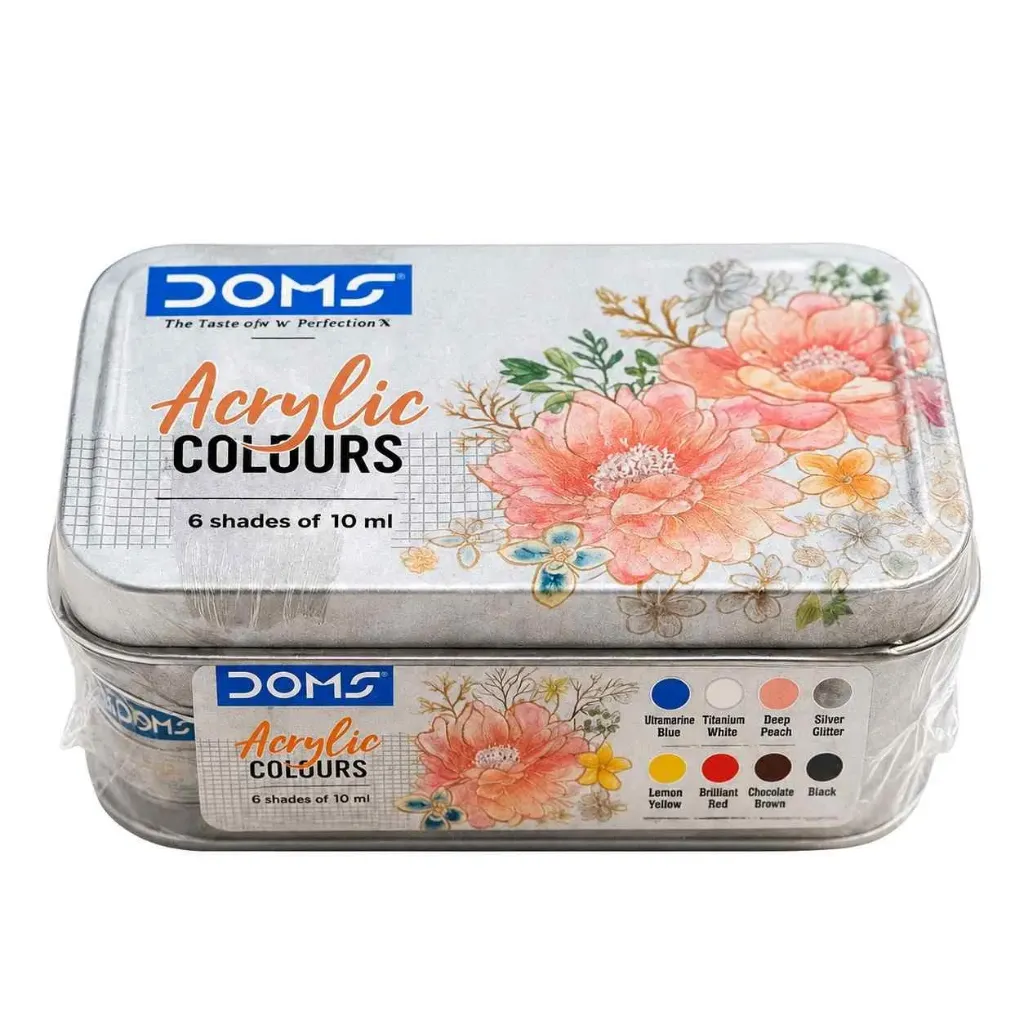 [GS853] DOMS Acrylic Colours Set of 6 Shades – Multicolor Acrylic Paint for Art & Craft