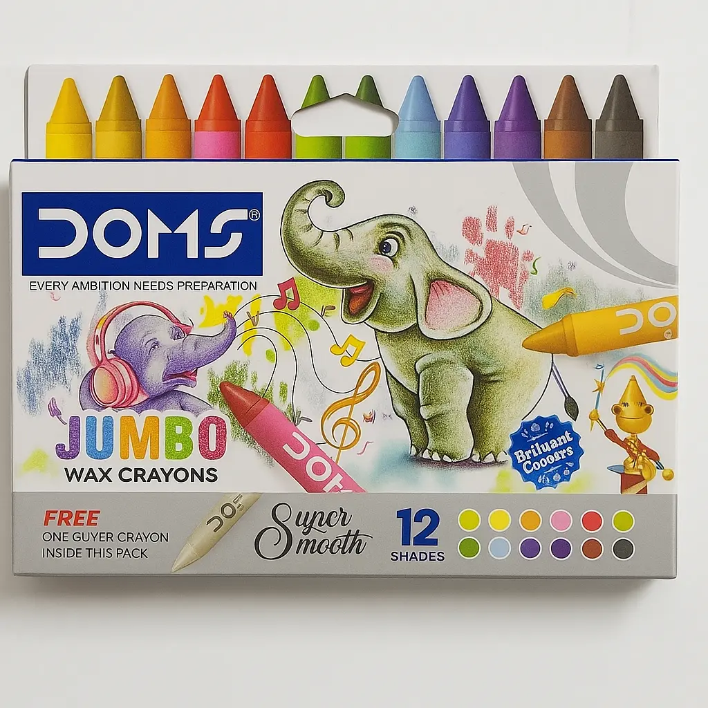 [GS857] DOMS Wax Crayons – 12 Shades – Multicolor for Kids