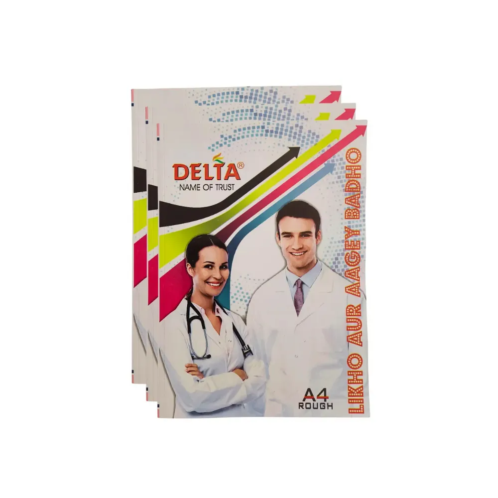 Delta A4 Rough Notebook Pack of 3 – 280 Ruled Pages Each – Soft Cover Perfect Binding