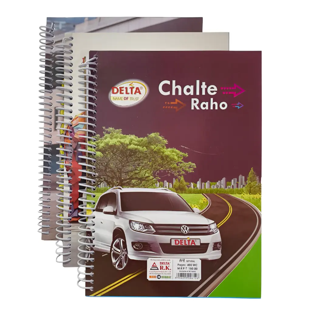 [GS867] A4 Spiral Notebook - Pack of 3 - 400 Unruled Pages Each- Soft Cover  - Notebooks Combo Pack for Students