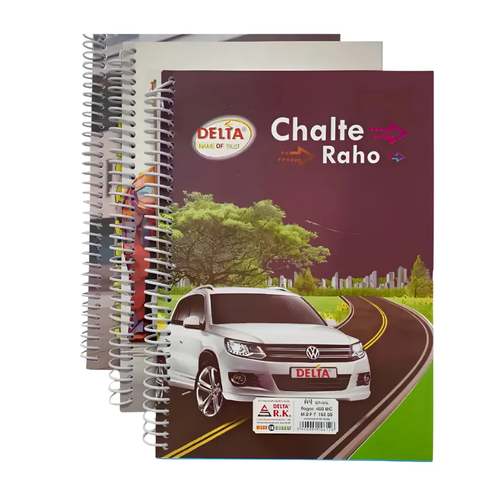 [GS867] Delta A4 Spiral Notebook Pack of 3 – 400 Unruled Pages Each – Soft Cover Spiral Notebooks