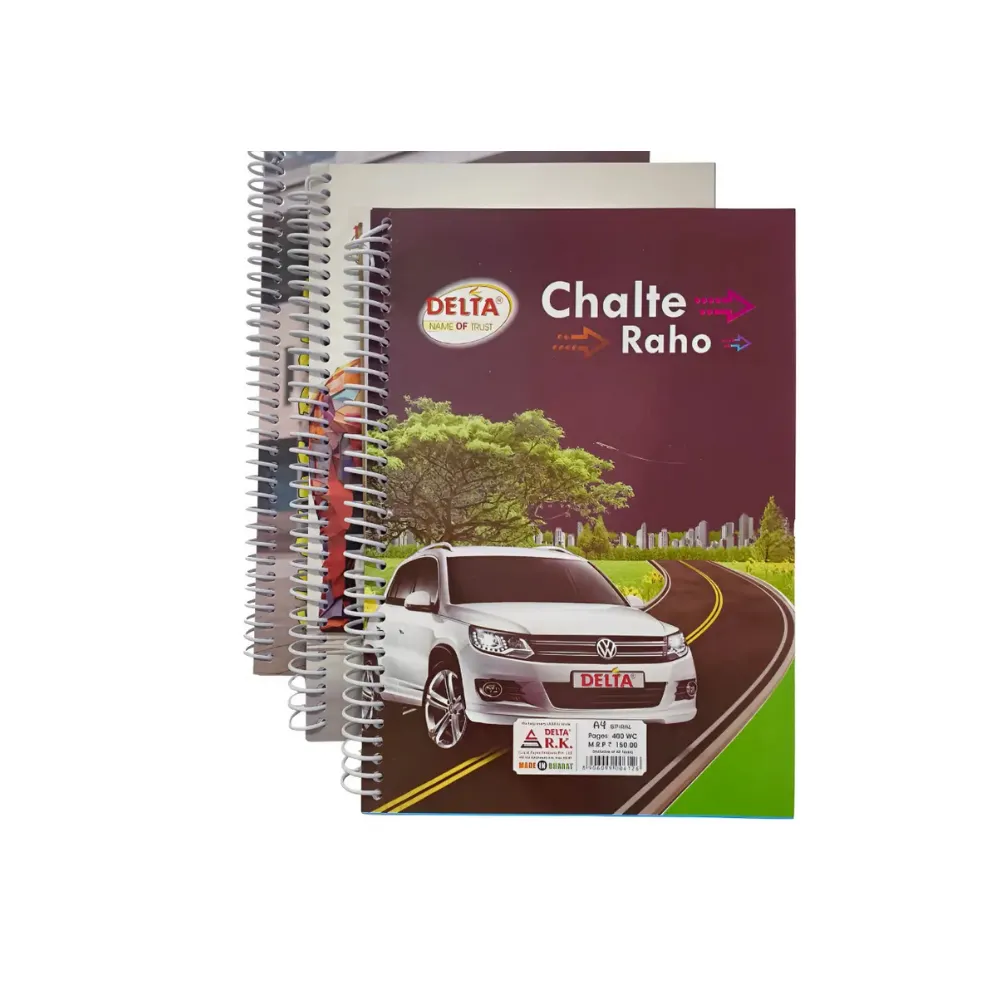 Delta A4 Spiral Notebook Pack of 3 – 400 Unruled Pages Each – Soft Cover Spiral Notebooks