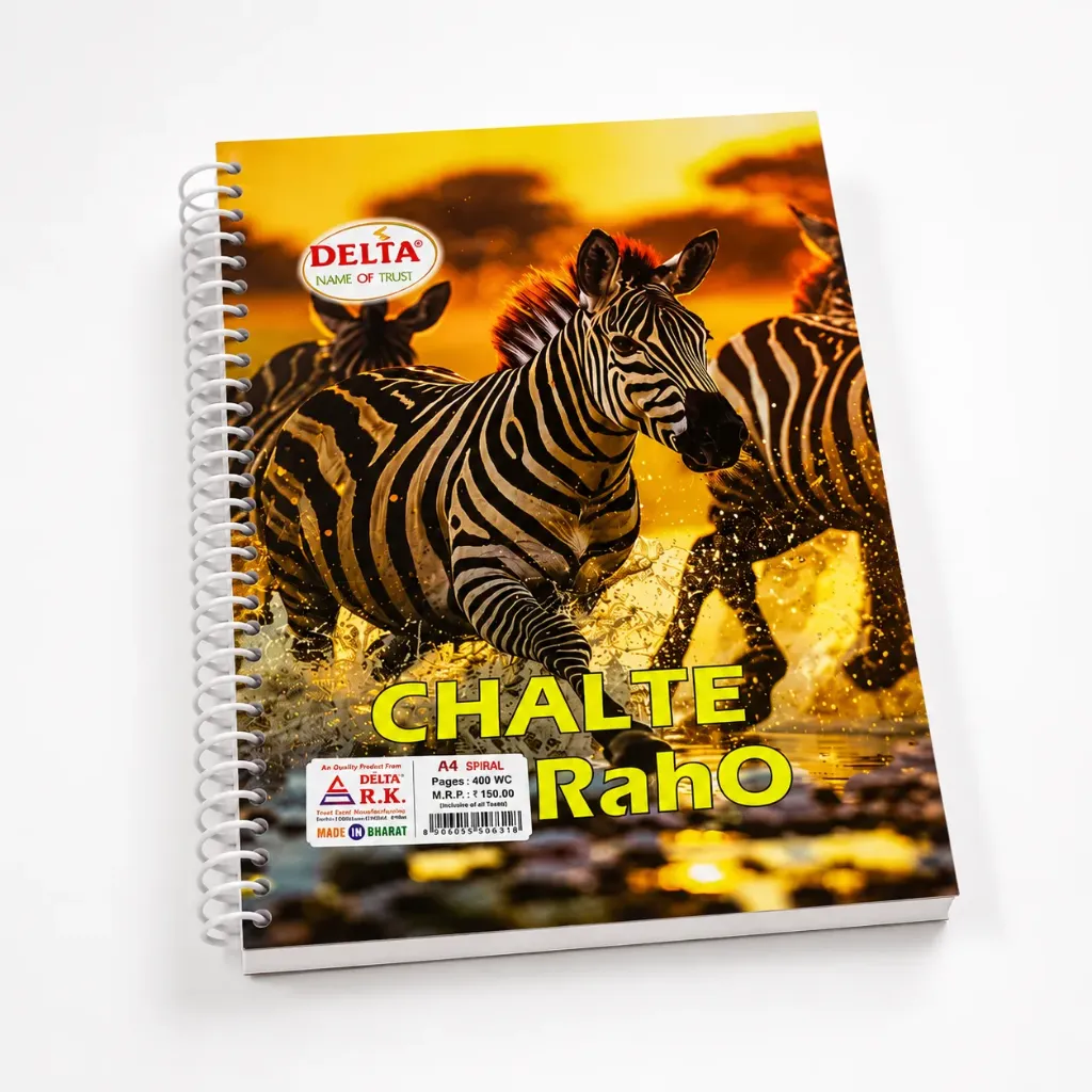 [GS847] Delta A4 Unruled Spiral Notebook – 400 Pages – Soft Cover for School & Office Use