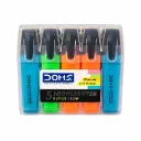 DOMS Super Neon Highlighter Set of 5 Chisel Tip Marker Pens for School & Office