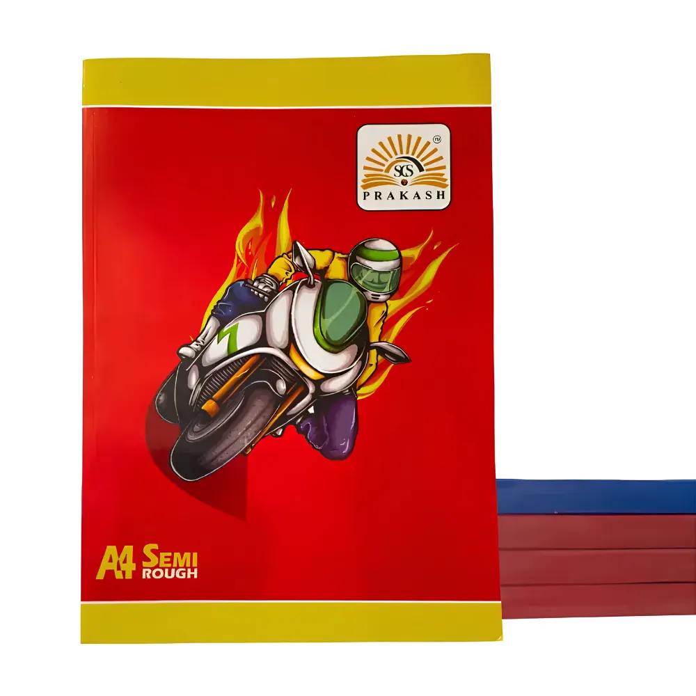 [GS827-4] Prakash A4 Semi Rough Notebook – 300 Ruled Pages – Soft Cover Student Notebook