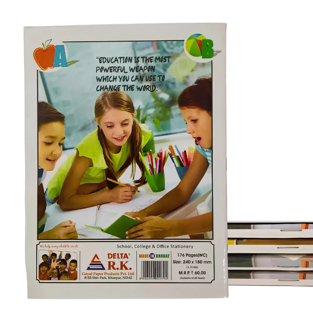 [GS861] Delta 3 in 1 A5 Notebook Pack of 5 – 176 Pages Each – English Hindi Maths Student Notebook