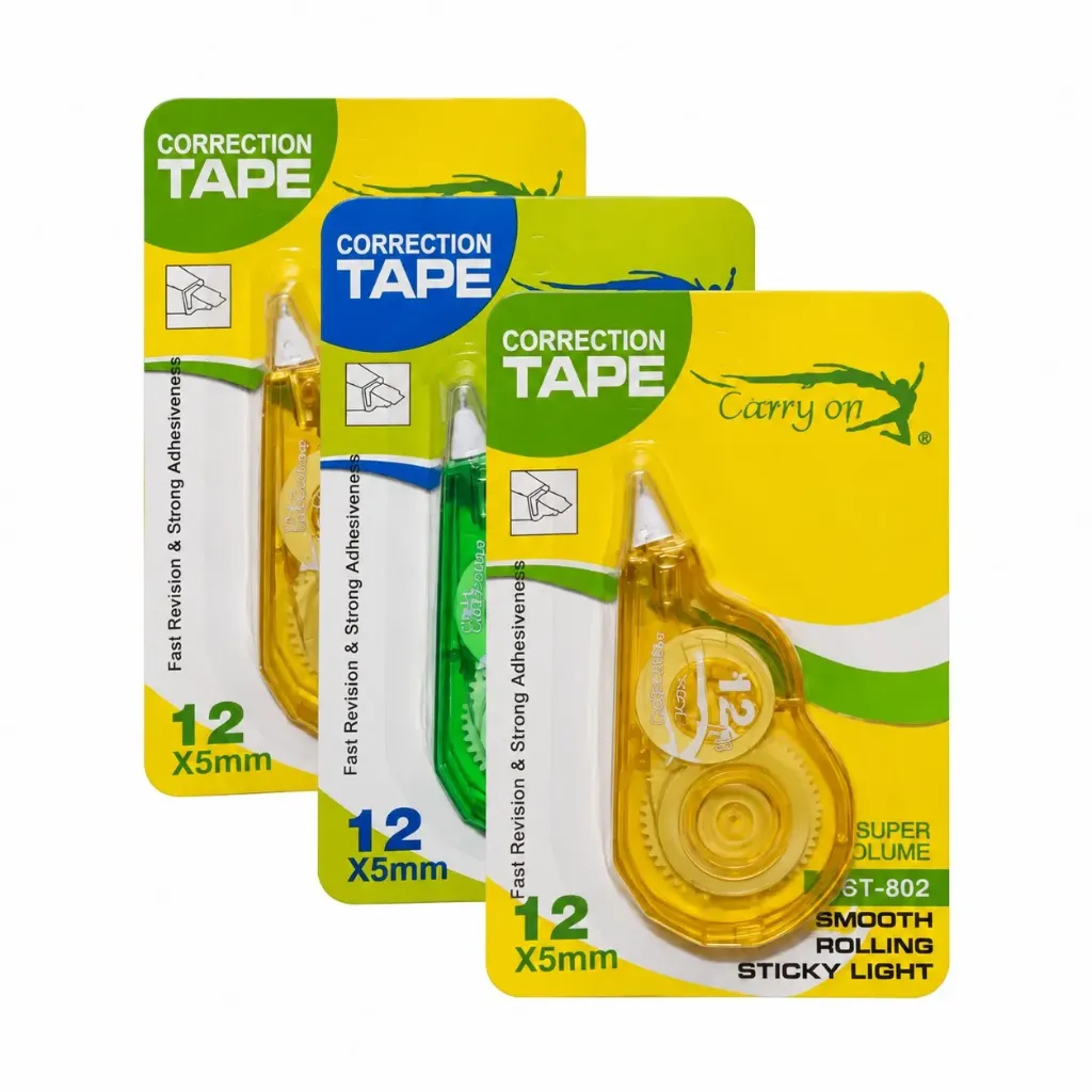 [GS870] Multipurpose Correction Tape Pack of 3 | 12 Meter White Strip Error Correction Tape