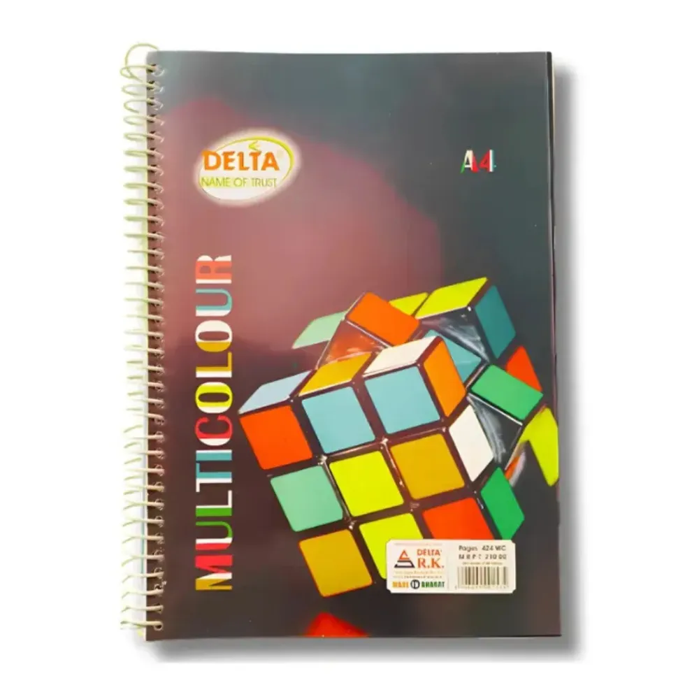 [GS826] Delta A4 Spiral Notebook – 424 Ruled Pages – Soft Cover Wire Bound Writing Notebook