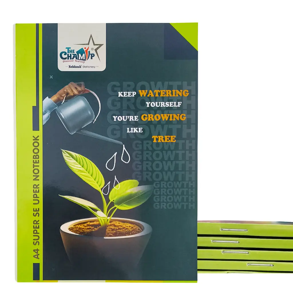 The Champ Notebook - Pack of 5 - A4 Size - 120 Ruled Pages - Soft Cover 