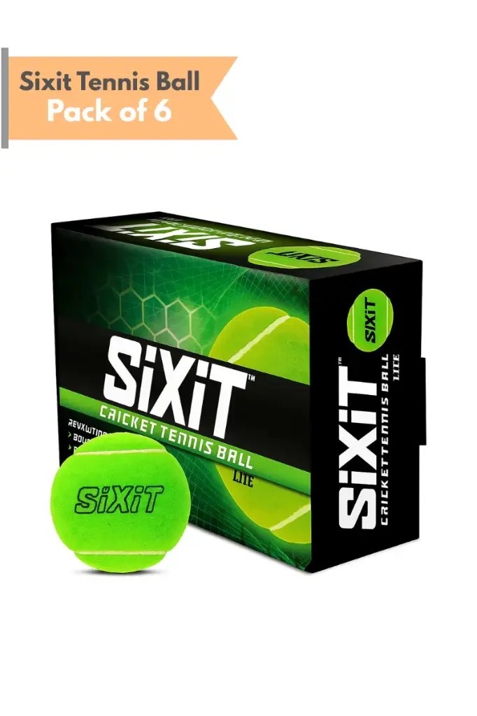 Sixit Lite Cricket Tennis Balls – Pack of 6 – Lightweight 