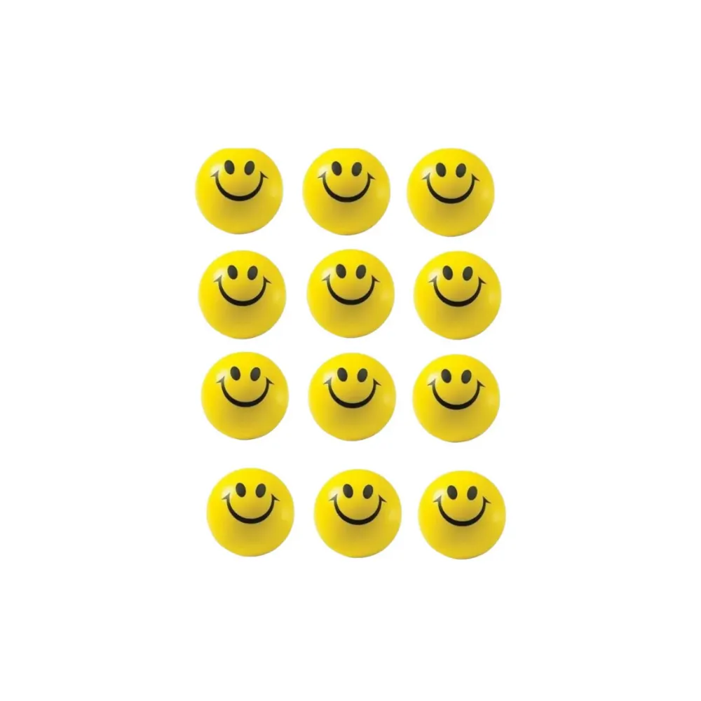 Soft Yellow Smiley Balls Pack of 12 – Squeezable Stress Relief Smile Balls