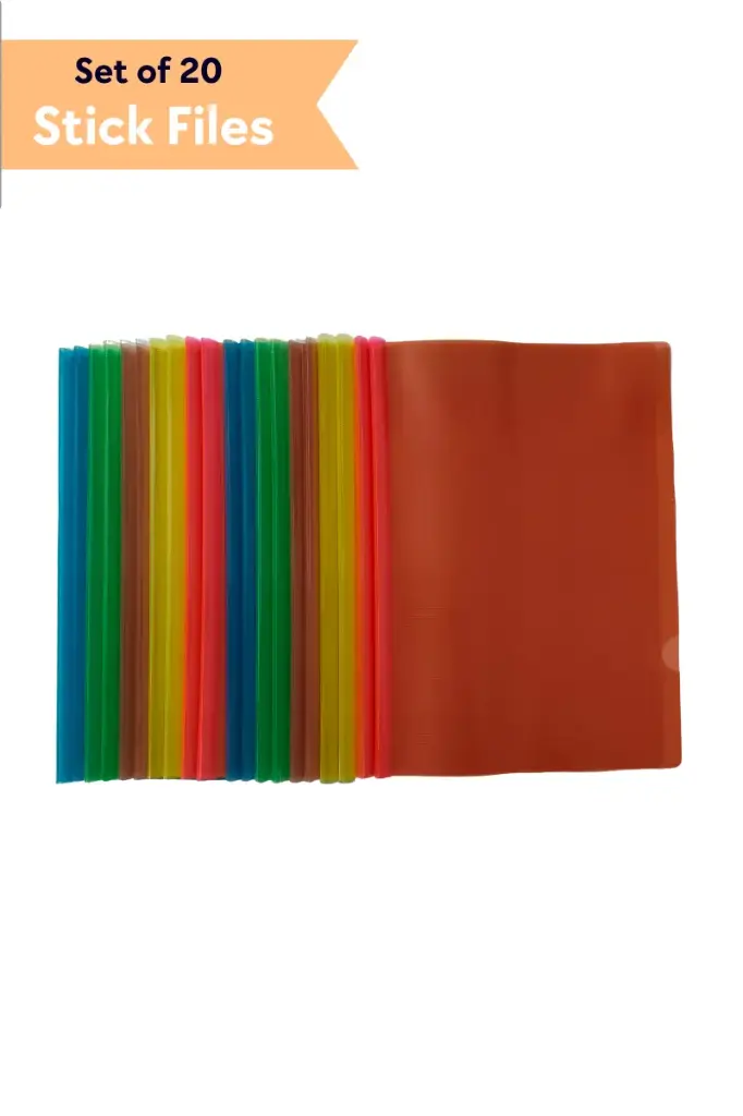 A4 Report File Set of 20 – Multicolor  Office & School Use 