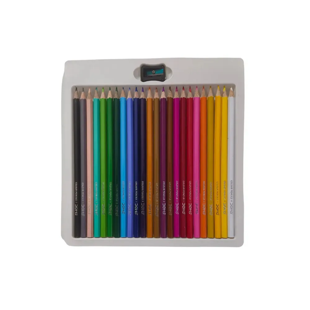 [GS139] DOMS Color Pencils Set of 24 Shades – Soft Lead Drawing & Coloring Pencils with Sharpener